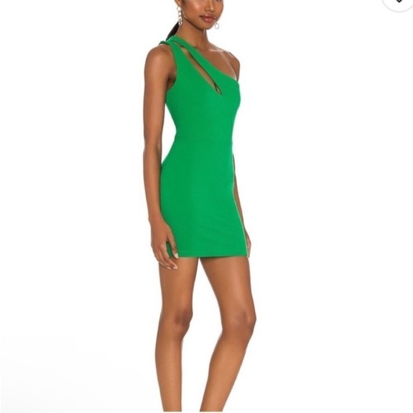 Superdown Nava Vibrant Green One-Shoulder Dress - Picture 2 of 14